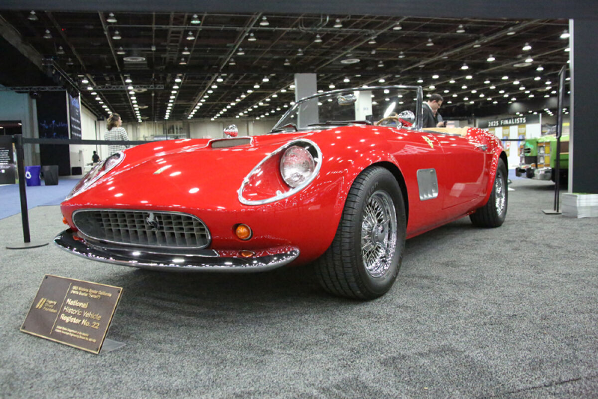  A “Ferrari” Spyder used in the movie “Ferris Bueller’s Day Off” is on display at Hagerty’s booth at the Detroit Auto Show, running at Huntington Place until Monday, Jan. 20. 