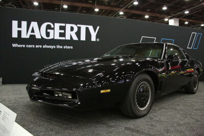  A Pontiac Trans-Am styled to resemble K.I.T.T. from “Knight Rider” is on display at Hagerty’s booth at the Detroit Auto Show, running at Huntington Place until Monday, Jan. 20. 