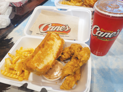  Raising Cane’s serves chicken fingers, cole slaw, and Texas toast. The chain is based in Baton Rouge, Louisiana, and has more than more than 600 locations nationwide. There currently are only two locations in Michigan — one in East Lansing and one in Canton.  