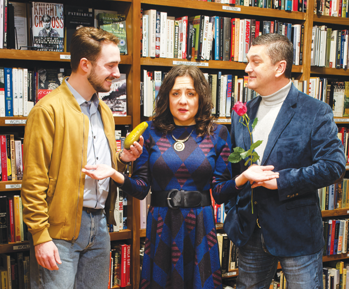  Pictured, from left, are local actors Joe Danz, Kelley Rawls and Greg Ruvelo.  Each has a part in the Birmingham Village Players’ production  of “Crossing Delancey.” 