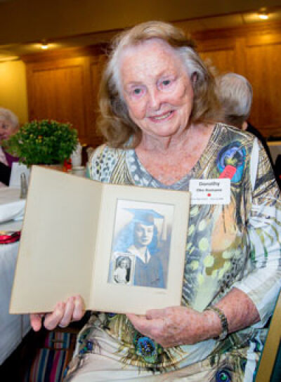  Dorothy (Oke) Romano, who graduated in 1946, brought her high school graduation photo to the reunion Sept. 11.  