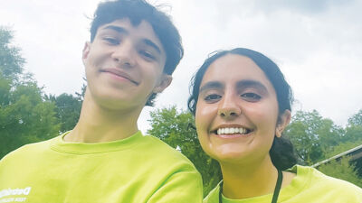  Kai Mastrangel Sood, left, and Saanvi Saxena took the initiative to start their own newsletter. The “Little India of Michigan Newsletter” was founded in 2023. 