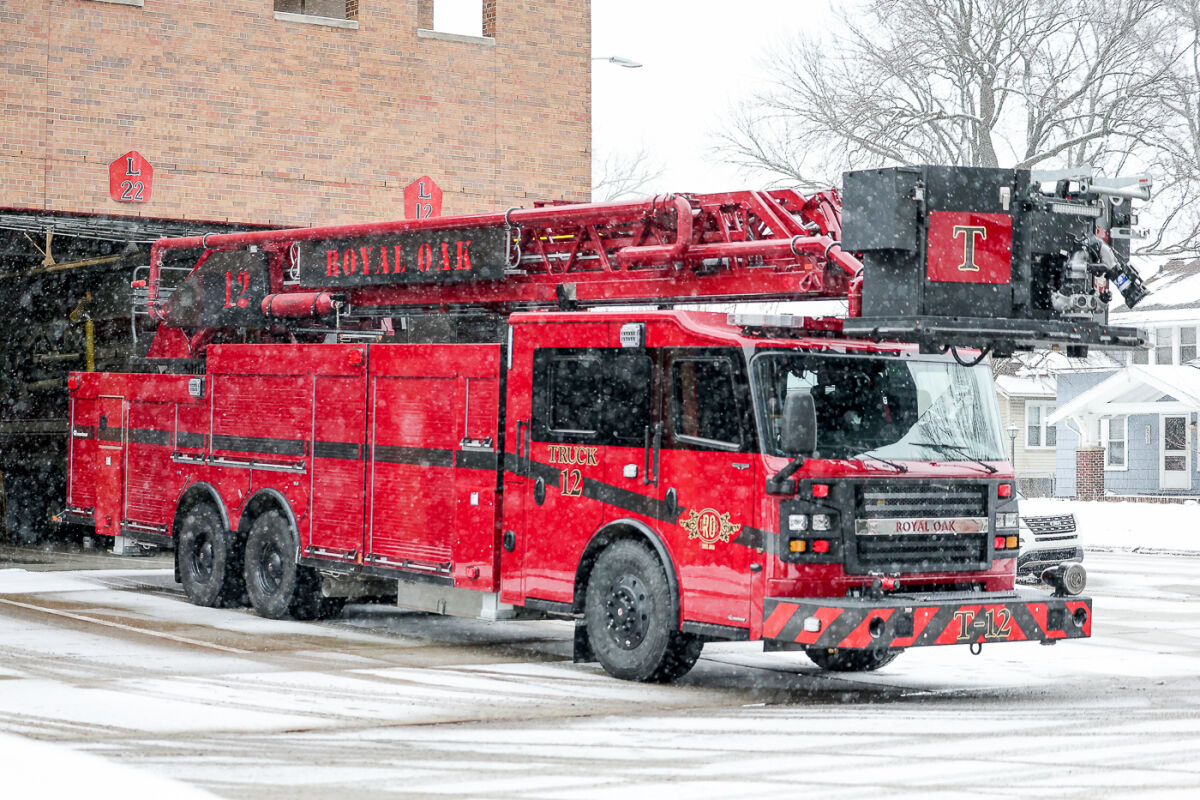  On Jan. 16, the Royal Oak Fire Department received its brand-new Rosenbauer King Cobra aerial truck at Royal Oak Fire Station #1, 215 E. Sixth St., Royal Oak. 