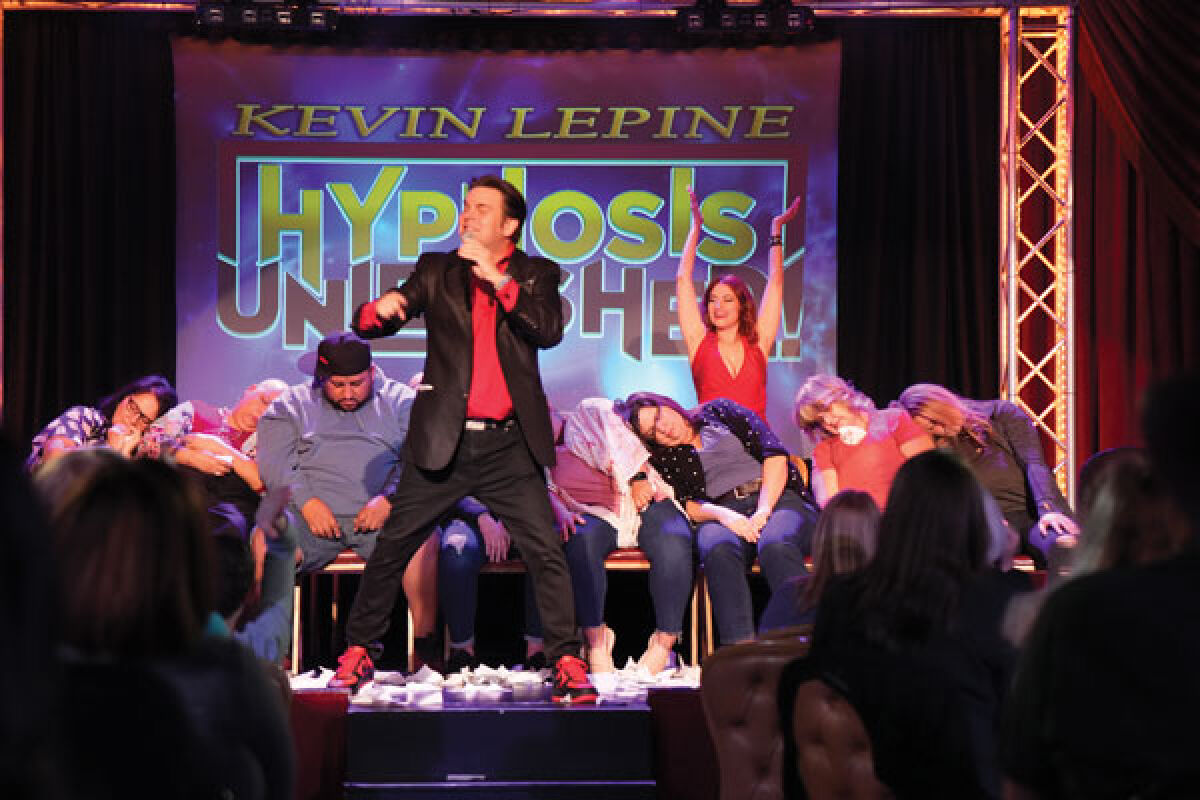  Kevin Lepine, a 1993 East Detroit High School graduate, is bringing his “Hypnosis Unleashed — The Vegas Hypnosis Show” to Mark Ridley’s Comedy Castle in Royal Oak at 7:30 p.m. Oct. 18. 
