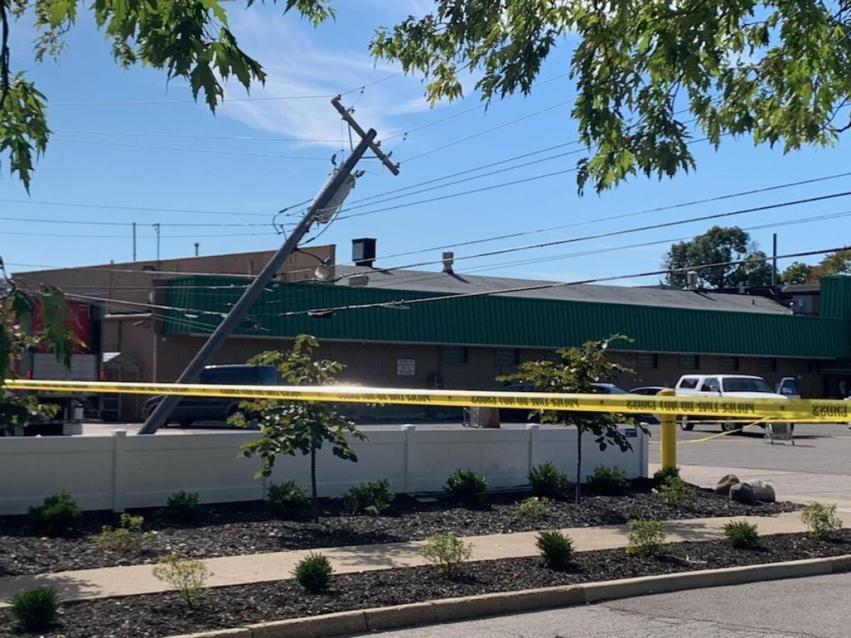  The Royal Oak Fire Department taped off an area at the Hollywood Markets parking lot during the afternoon Oct. 3 after a truck backed into an electrical pole, knocking it loose from the ground. 